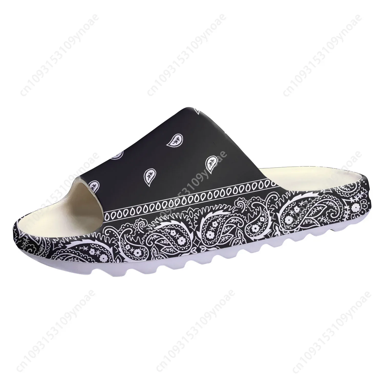 Bandana Blank White - Bandana Paisley zachte zool pantoffels Home